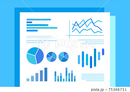 グラフ ビジネス Ai イラスト ベクター 素材 フラット アイコン シンプルのイラスト素材