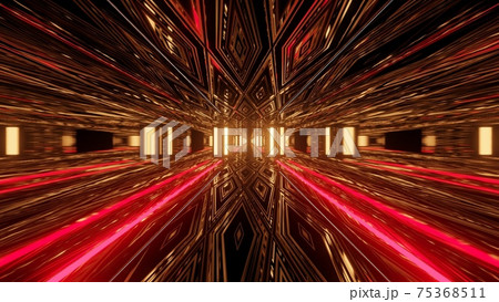 3d illustration of geometric sci fi corridor 75368511