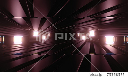 3d illustration of geometric dark tunnel 3d illustration of geometric dark tunnel 75368575