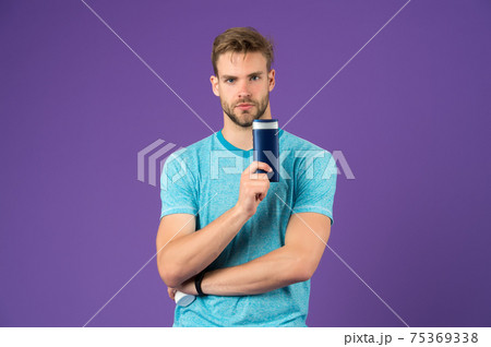 man washing hair. hair shampoo and conditioner for male 75369338