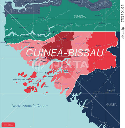 Guinea-Bissau country detailed editable map 75370196