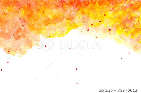 Watercolor Splashes In Red Orange Colors 75370612