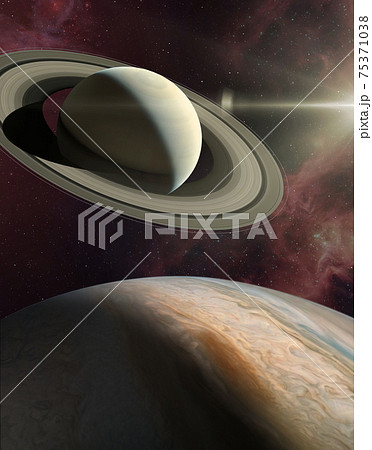 Conjunction of Jupiter and Saturn. 75371038