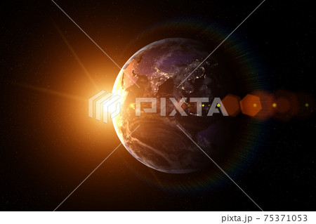 Earth, Sun, space. Sunrise. 75371053