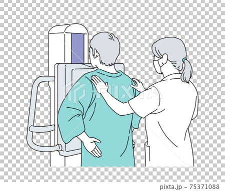 胸部X線檢查男性插圖護士簡單 75371088