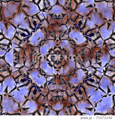 abstract background with rusty metal seamless kaleidoscope pattern, purple hue abstract background with rusty metal seamless kaleidoscope pattern, purple hue 75371140