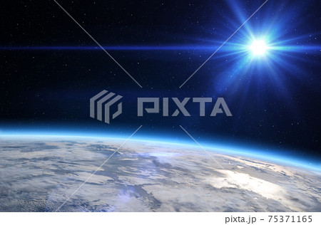 Planet Earth and Sun. 75371165
