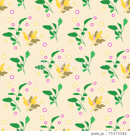 Vector Seamless Pattern Leaf Herb Plant background 75373583