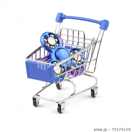 Fidget spinner in a shopping cart Fidget spinner in a shopping cart 75374120