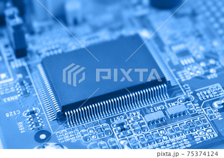 Chip on a circuit board. Chip on a circuit board. 75374124