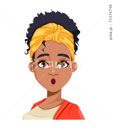 Face expression of young African American woman Face expression of young African American woman 75374746