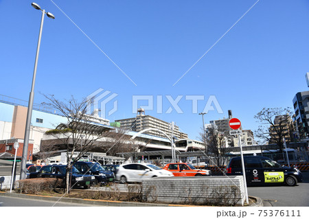 都市風景　東西線葛西駅前ロータリー　東京都江戸川区 75376111