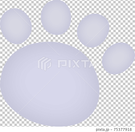 グレーの動物の足跡　水彩画風 75377918