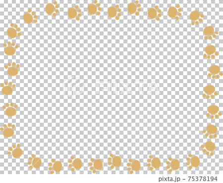Beige animal footprints decorative frame Beige animal footprints decorative frame 75378194