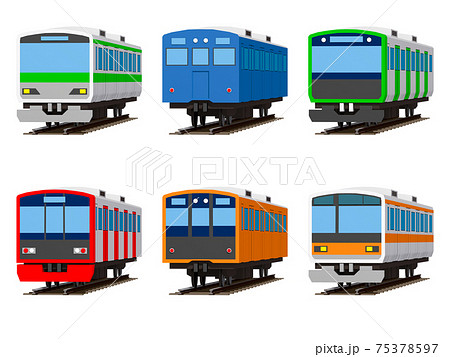 電車 イラスト 乗り物 鉄道 アルファ付きのイラスト素材