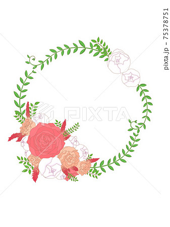 薔薇のフラワーリース 75378751