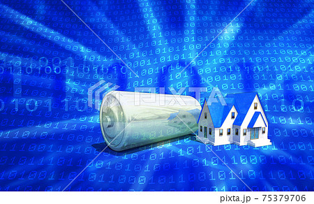 蓄電するエコハウス 75379706