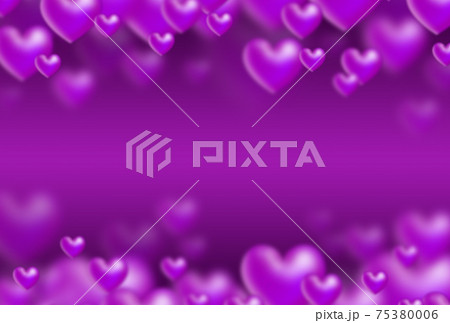 バレンタイン素材 紫色の立体ハートが上下から湧き上がるイメージ 横 他色有 バレンタイン素材 紫色の立体ハートが上下から湧き上がるイメージ 横 他色有 75380006