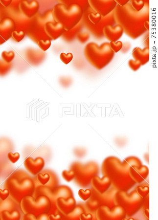 バレンタイン素材 オレンジ色の立体ハートが上下から湧き上がるイメージ 縦 背景白 他色有 バレンタイン素材 オレンジ色の立体ハートが上下から湧き上がるイメージ 縦 背景白 他色有 75380016
