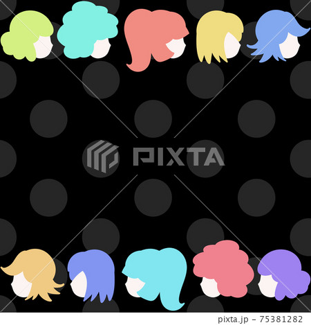 カラフルウィッグのフレーム 正方形 ブラック カラフルウィッグのフレーム 正方形 ブラック 75381282