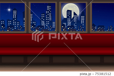 landscape of city in the train in the night landscape of city in the train in the night 75381512