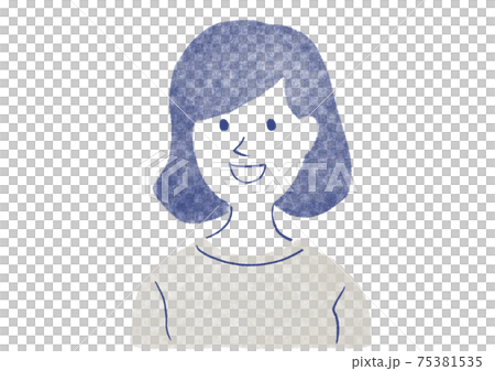 Female stamp upper body Female stamp upper body 75381535