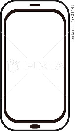 スマホ スマートフォン 携帯電話 ビジネス シンプル 線画 アイコン イラスト素材 スマホ スマートフォン 携帯電話 ビジネス シンプル 線画 アイコン イラスト素材 75381549