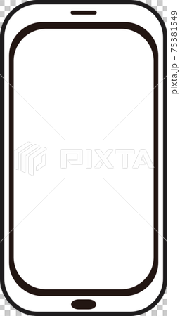 スマホ スマートフォン 携帯電話 ビジネス シンプル 線画 アイコン イラスト素材 スマホ スマートフォン 携帯電話 ビジネス シンプル 線画 アイコン イラスト素材 75381549