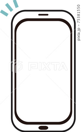 スマホ スマートフォン 携帯電話 ビジネス シンプル 線画 アイコン イラスト素材 スマホ スマートフォン 携帯電話 ビジネス シンプル 線画 アイコン イラスト素材 75381550