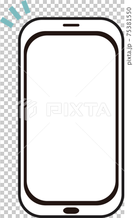スマホ スマートフォン 携帯電話 ビジネス シンプル 線画 アイコン イラスト素材 スマホ スマートフォン 携帯電話 ビジネス シンプル 線画 アイコン イラスト素材 75381550