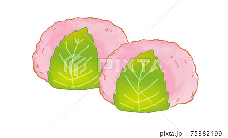 桜餅 春 スイーツ ピンク 桜 さくらもち 甘味 日本 デザート 観光 道明寺桜餅 もち ベクターのイラスト素材