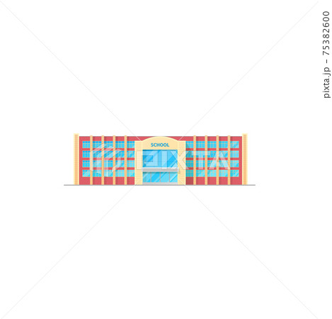 School Building Vector Icon Exterior Design のイラスト素材