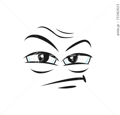 Suspicious angry emoticon isolated insidious emoji 75382623