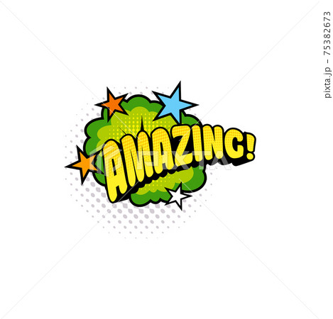 Amazing comics pop art bubble isolated vector icon 75382673