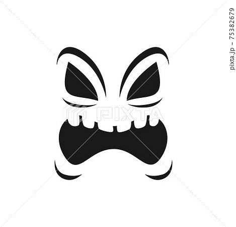 Creepy face vector icon, scary yelling evil emoji Creepy face vector icon, scary yelling evil emoji 75382679