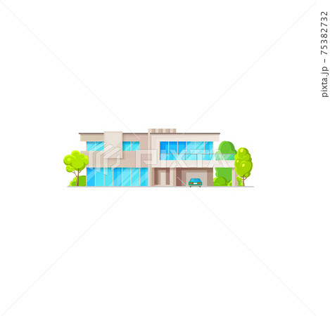 Chalet facade exterior isolated house building 75382732
