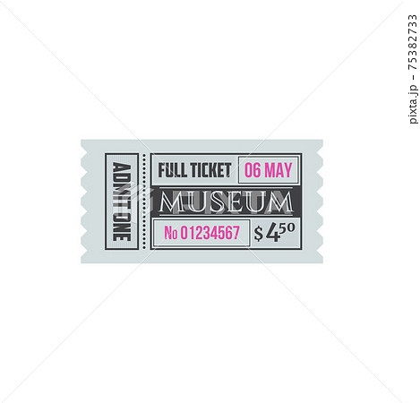 Full ticket to museum isolated retro paper card 75382733