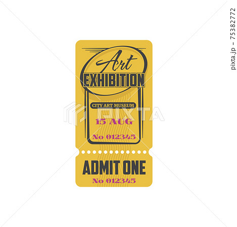 Ticket to classic art exhibition, paper card 75382772