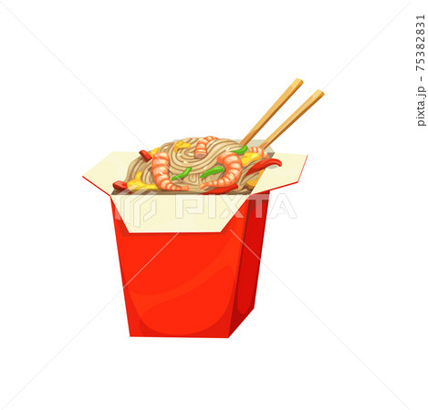 Noodles box, fast food menu Asian Chinese meals 75382831