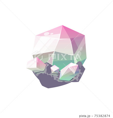 Purple gem stone isolated natural crystal icon Purple gem stone isolated natural crystal icon 75382874