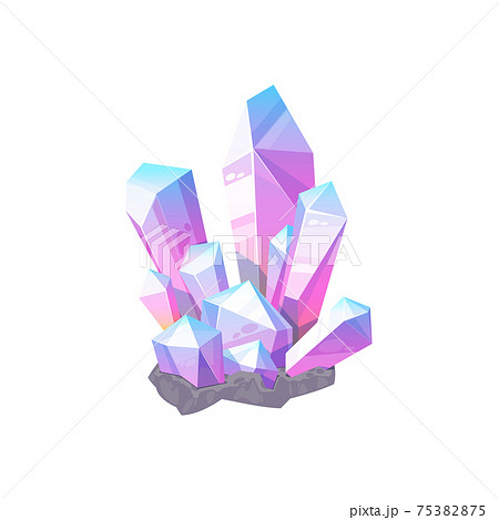 Violet amethyst, purple gem stone isolated crystal 75382875