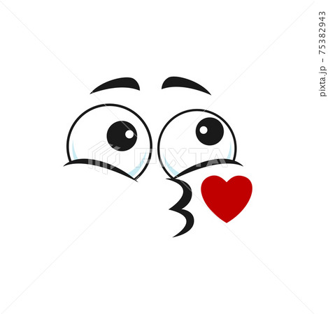 Emoticon blowing kiss isolated kissing emoji face 75382943