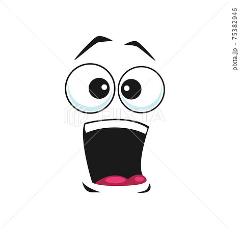 Shocked screaming emoji with open mouth isolated Shocked screaming emoji with open mouth isolated 75382946