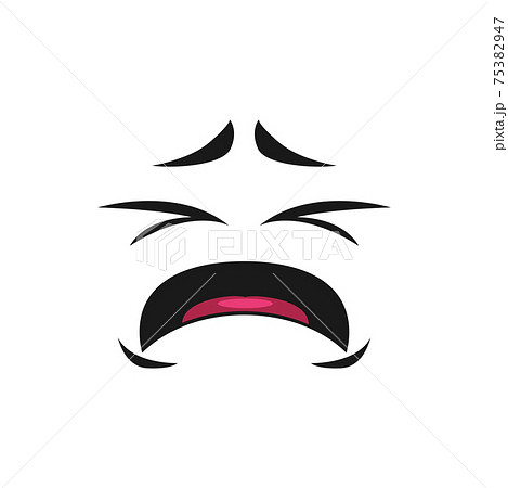 Crying emoticon with blinked winged eyes isolated 75382947