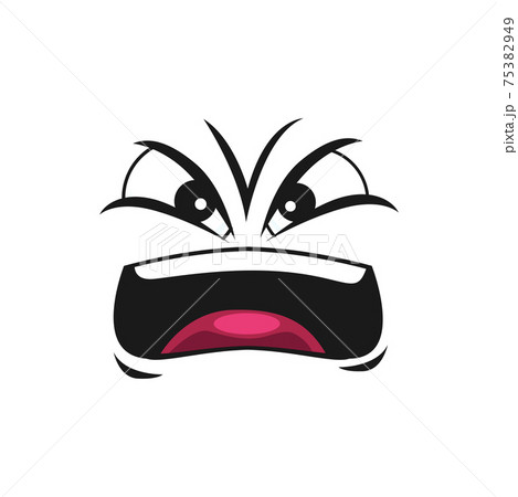 Angry shouting emoticon isolated screaming emoji 75382949