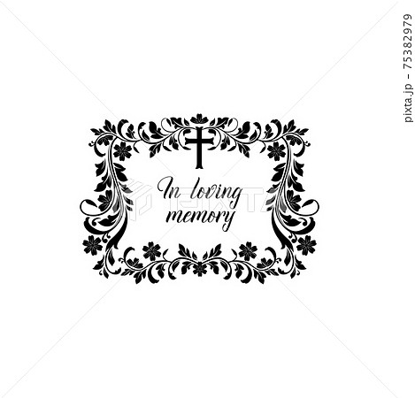 In loving memory border frame floral ornament icon 75382979