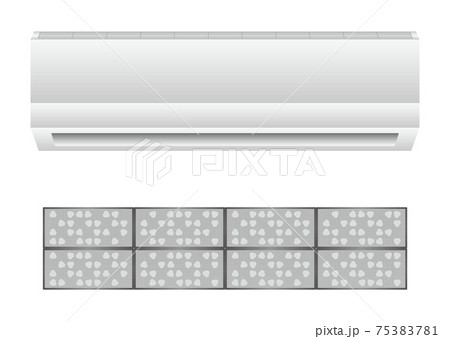 エアコンとフィルターのイラスト素材