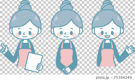 女式圍裙，上圍，簡單顏色 75384249