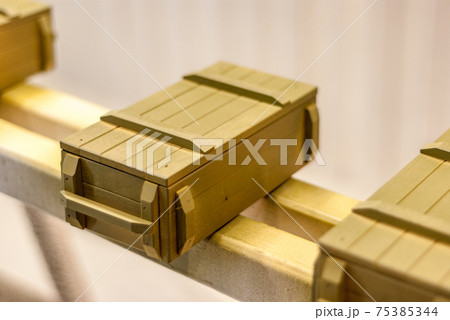 Military style souvenir boxes in paint booth Military style souvenir boxes in paint booth 75385344