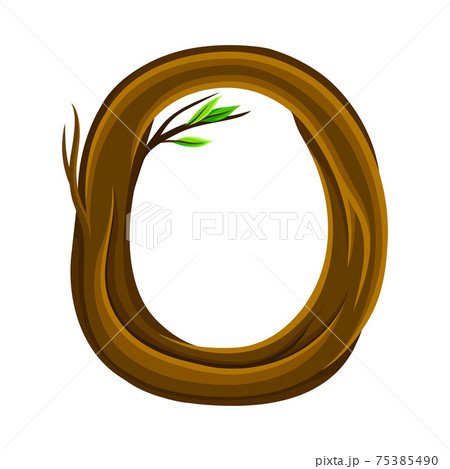 Forest Alphabet Letter Arranged from Tree Trunk and Branches Vector Illustration 75385490